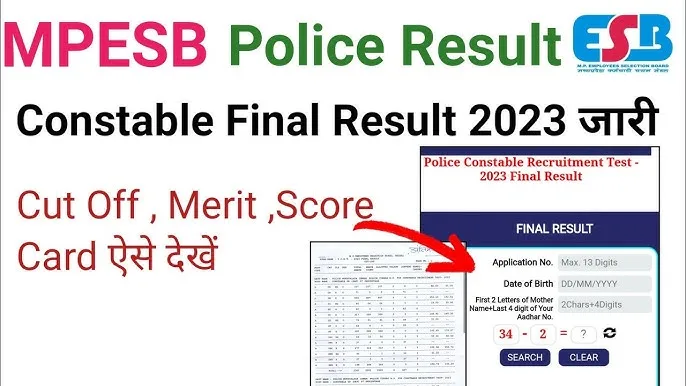 MPESB MP Police Constable 2023 Final Result