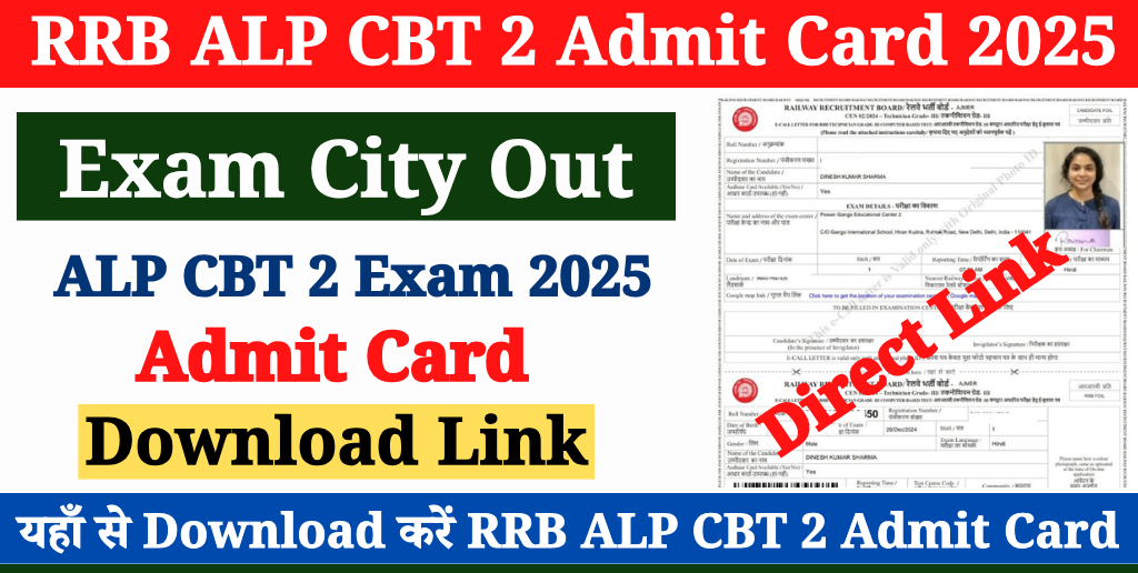 Railway RRB ALP 01/2024 CBT-II Exam City Details 2025