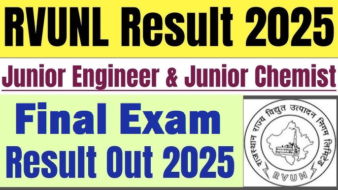 RVUNL Junior Engineer, Jr Chemist Final Result 2025