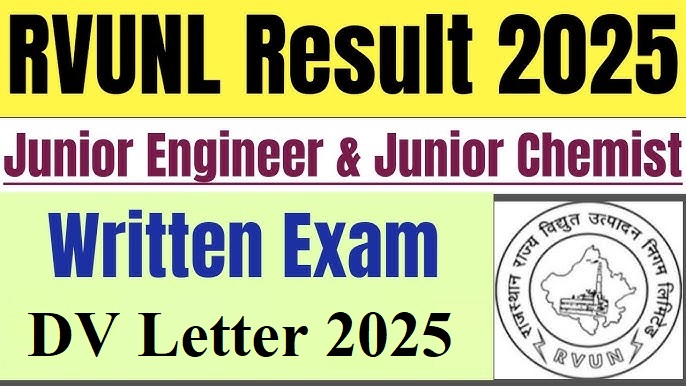 RRVUNL Junior Engineer, Jr Chemist DV Letter 2025