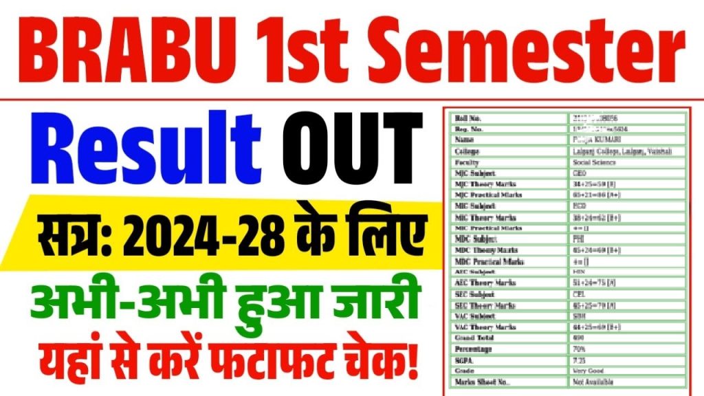 BRABU UG 1st Semester Result 2025