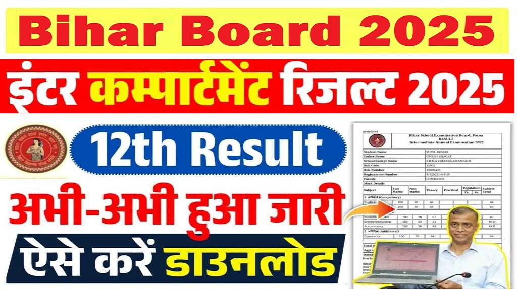 Bihar Board Class 12th Compartmental Result 2025