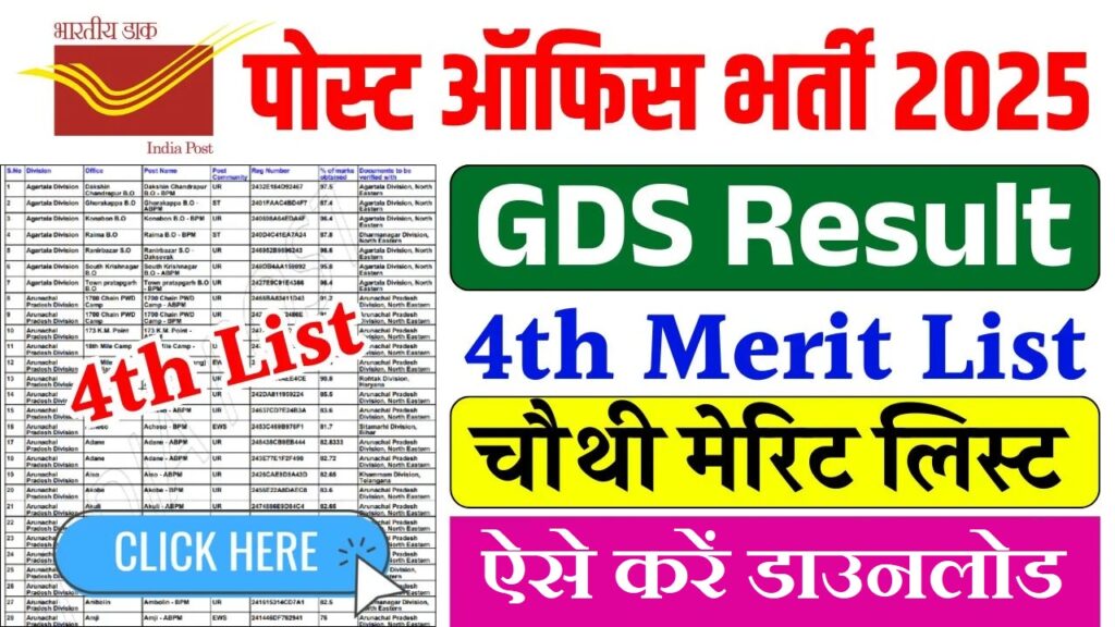 India Post GDS 4th Merit List 2025