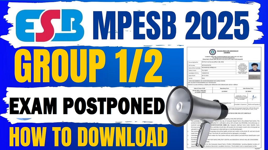 MPESB Group 1 & 2 Sub Group 1 Exam Postponed 2025
