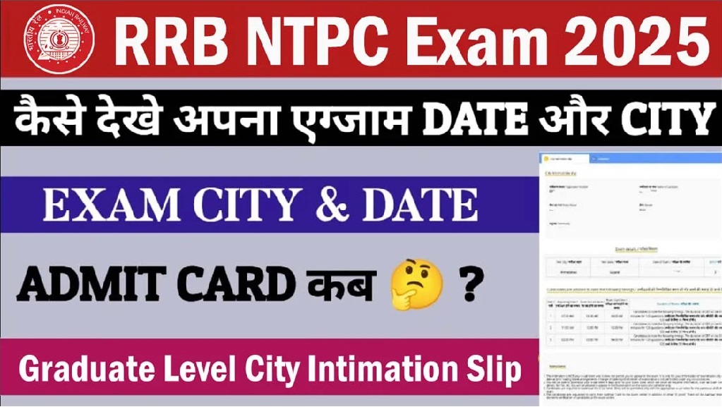 Railway RRB NTPC Graduate Level Exam City Details 2025