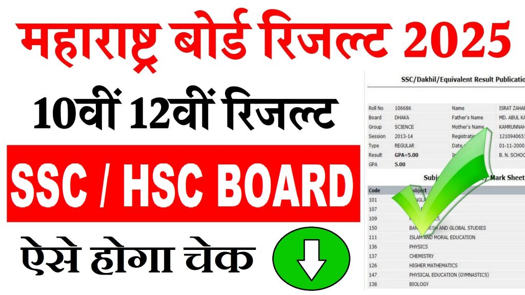 Maharashtra Board 10th / 12th Result 2025