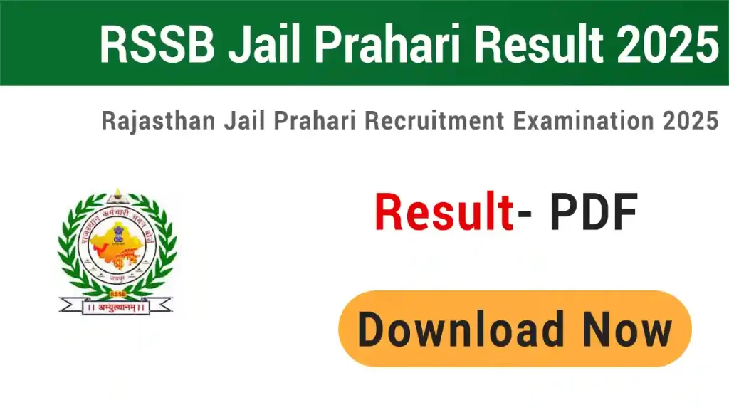 Rajasthan RSSB Jail Prahari Result 2025