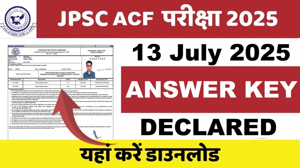 JPSC ACF Pre Revised Answer Key 2025