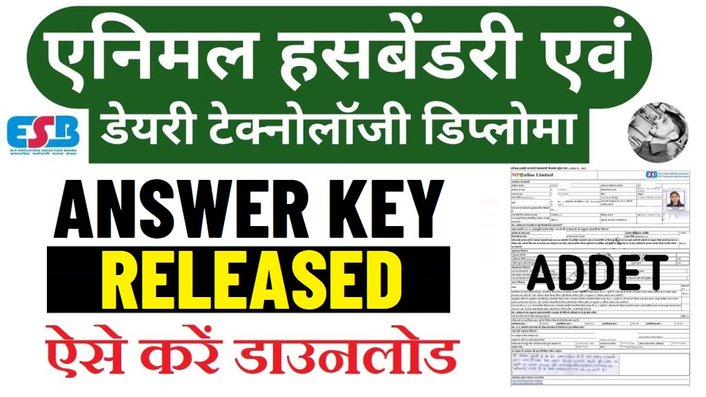 MP MPESB ADDET Answer Key 2025