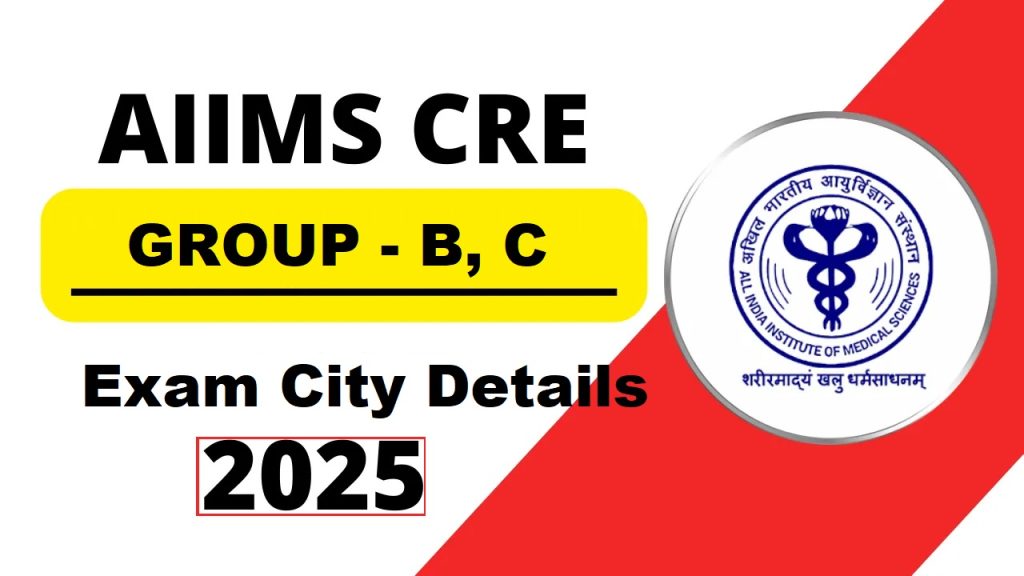 AIIMS CRE Group B, C Exam City Details 2025