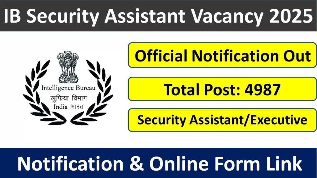 IB Security Assistant Recruitment 2025