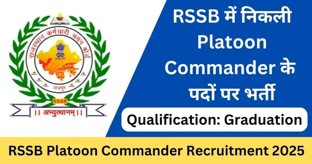 RPSC SI / Platoon Commander Recruitment 2025