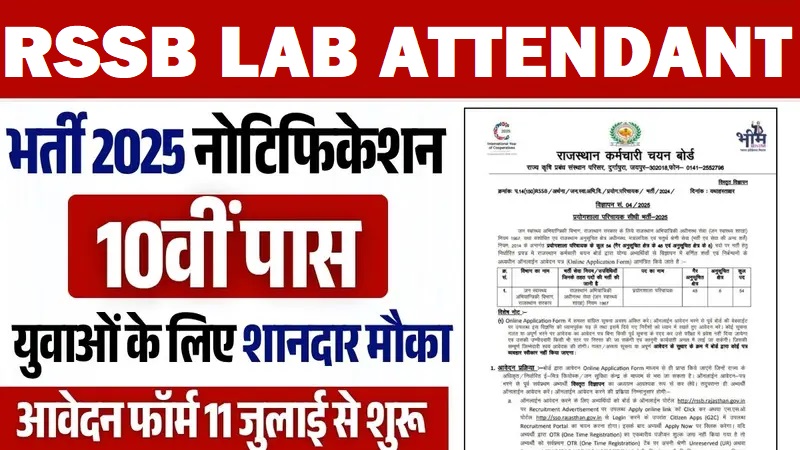 Rajasthan RSSB Lab Attendant Online Form 2025