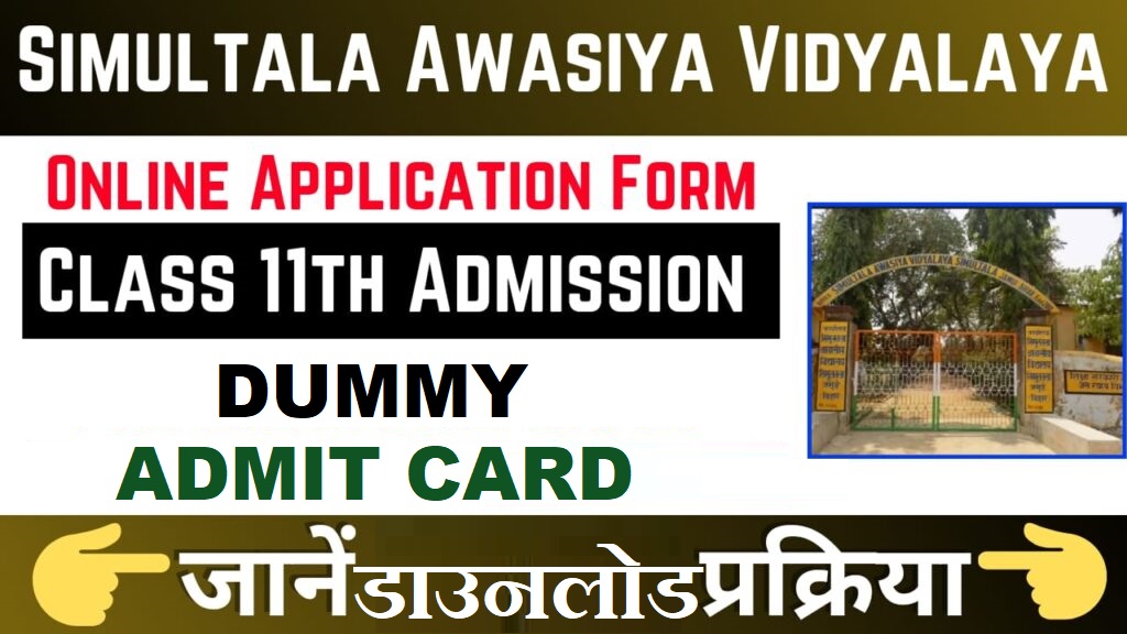SAV Bihar Class 11th Dummy Admit Card 2025-27