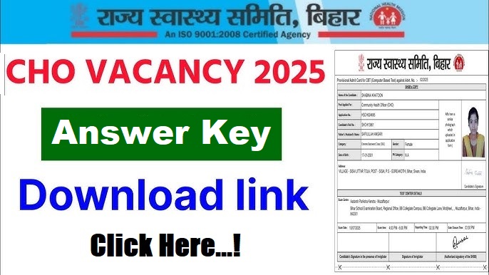 Bihar SHSB CHO Answer Key 2025