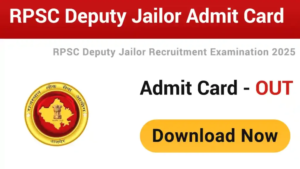 RPSC Deputy Jailor Exam City Details 2025