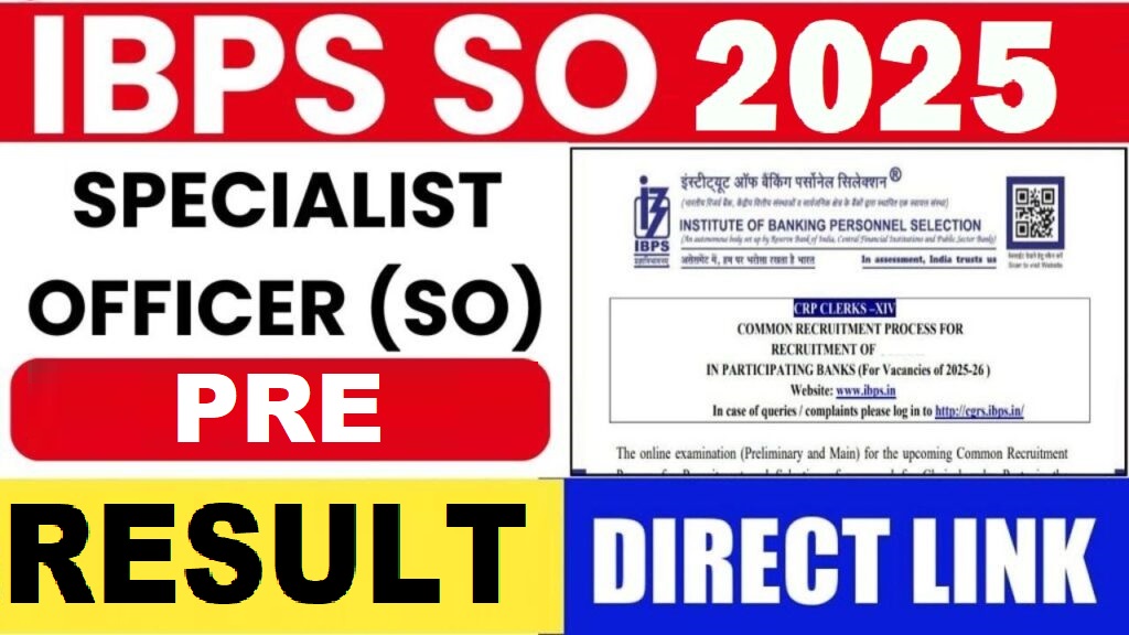 IBPS SO XV 15th Pre Result 2025