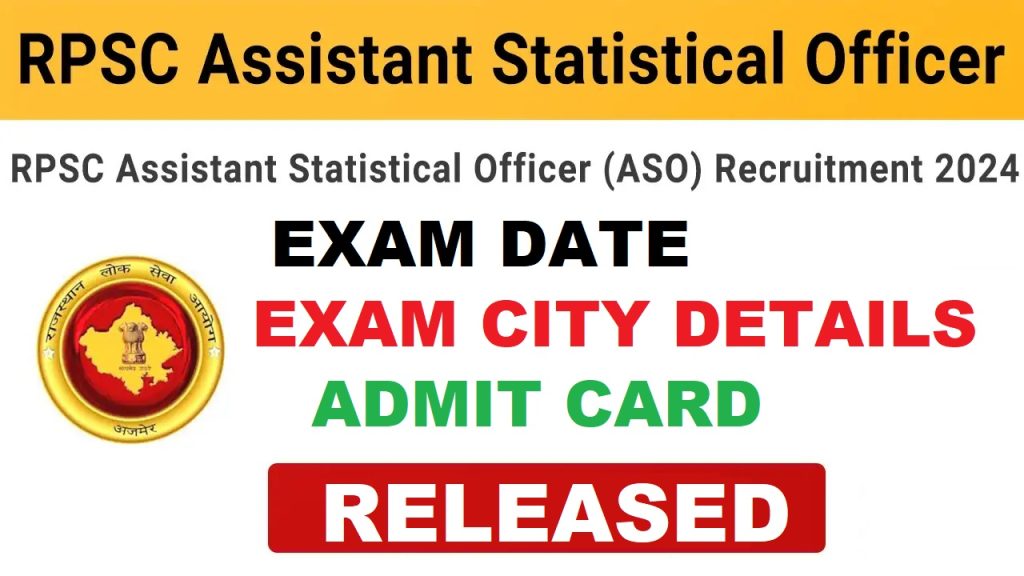 RPSC Assistant Statistical Officer ASO Exam City Details 2025