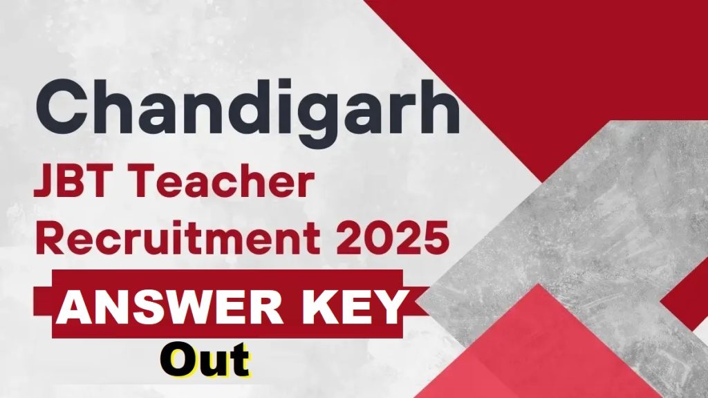 Chandigarh SSA JBT Primary Teacher Answer Key 2025