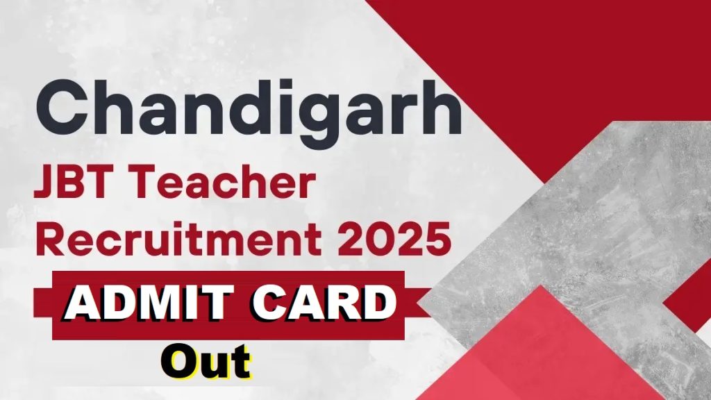 Chandigarh SSA JBT Primary Teacher Admit Card 2025