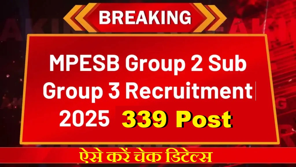 MPESB Group 2 Sub Group 3 Recruitment 2025