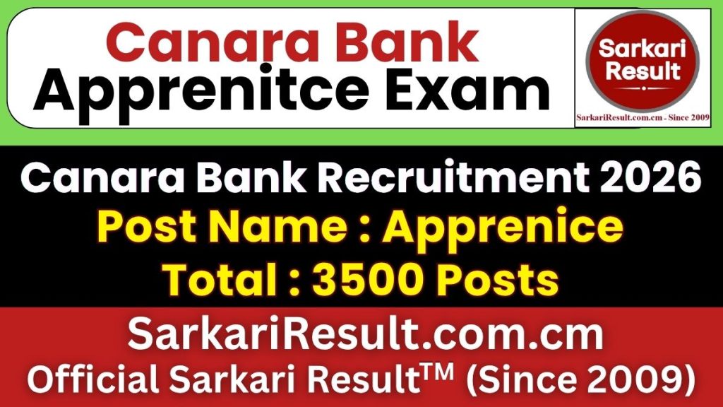 Canara Bank Apprentice Recruitment 2026