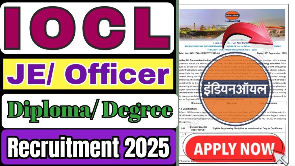 IOCL Junior Engineer/ Officer Recruitment 2025