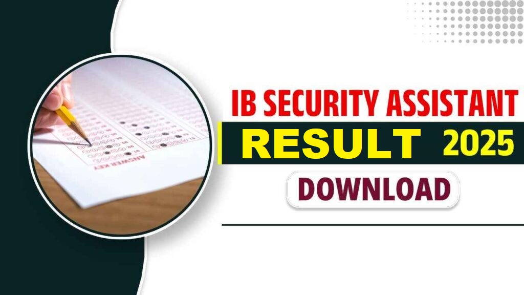 IB Security Assistant/ Executive Result 2025