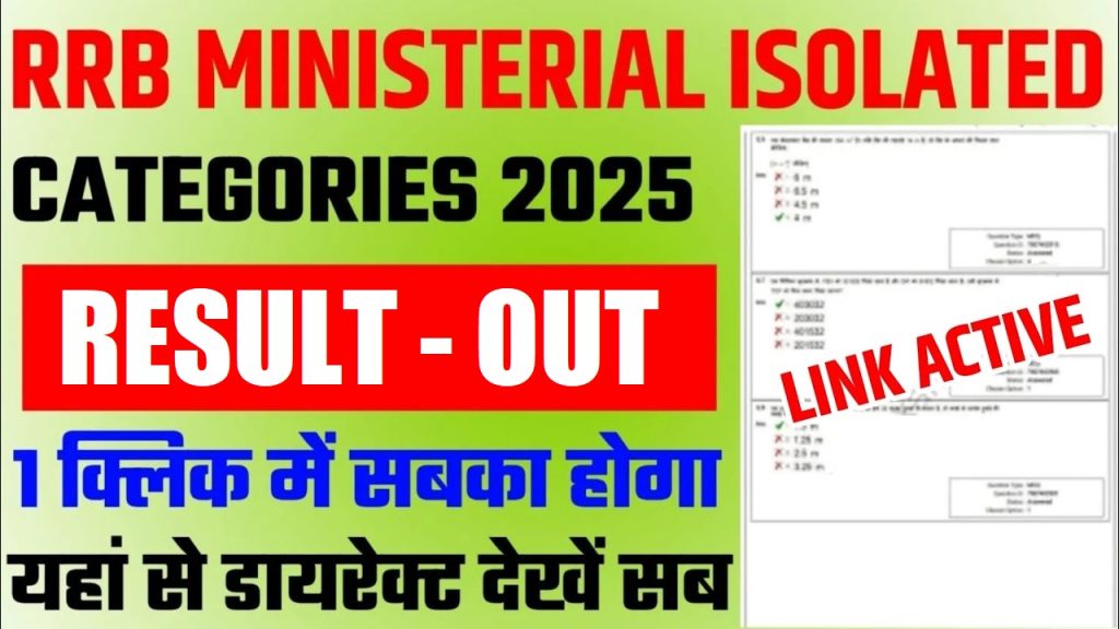 Railway RRB Ministerial & Isolated Result 2025