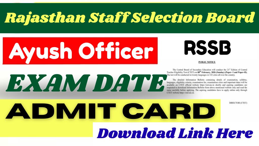 RSSB Ayush Officer Exam Date 2025