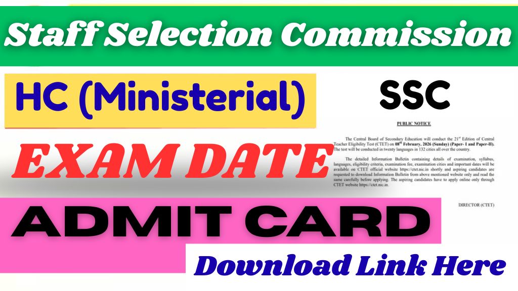 SSC Delhi Police HC (Ministerial) Exam Date 2025