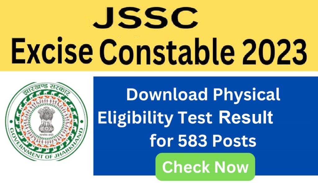 JSSC Excise Constable JECCE 2023 PET Result