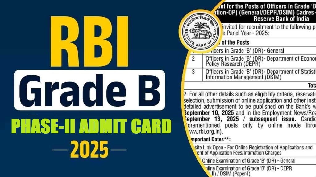RBI Grade B Phase-II Admit Card 2025
