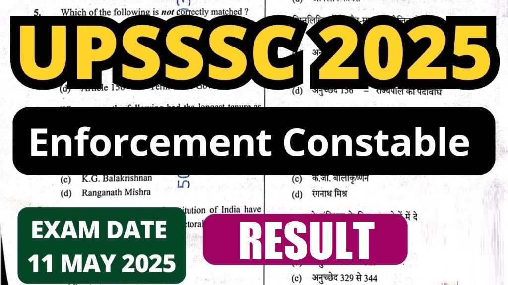 UPSSSC Enforcement Constable Result 2025