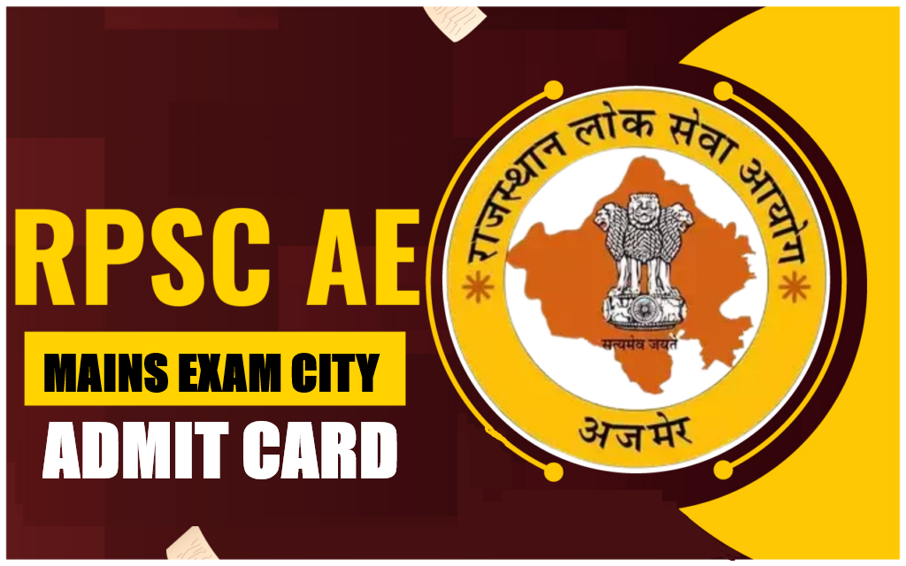 RPSC Assistant Engineer Mains Exam City Details 2026