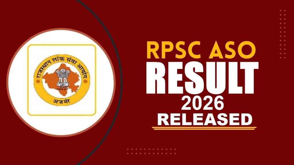 RPSC Assistant Statistical Officer ASO Result 2026