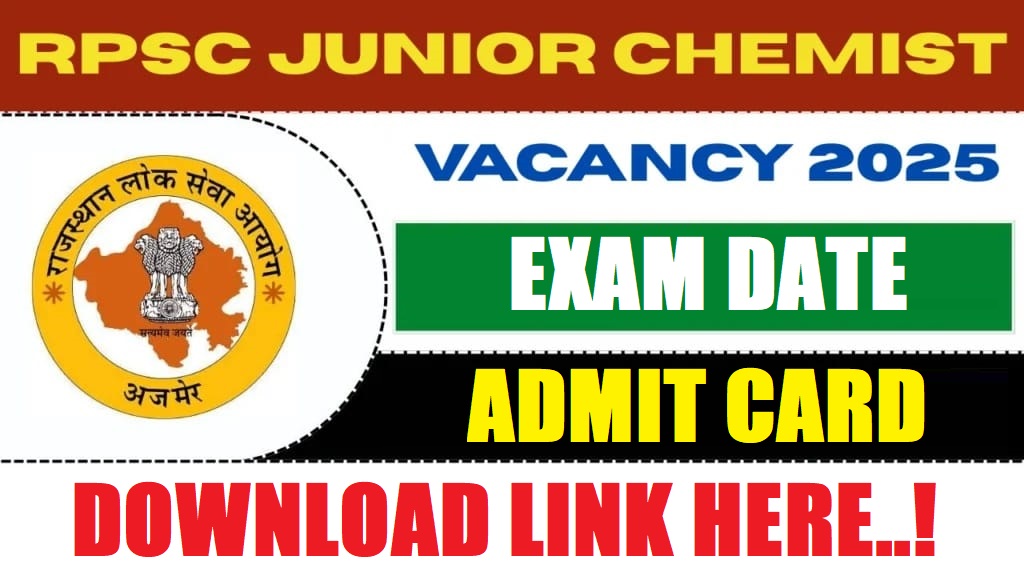 RPSC Junior Chemist Admit Card 2026