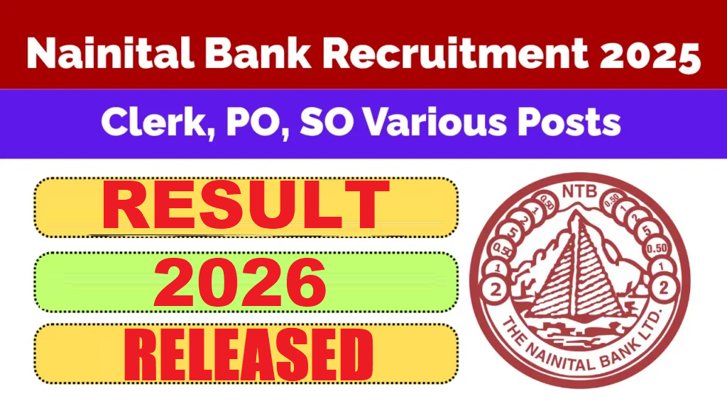 Nainital Bank Clerk CSA, PO & SO Result 2026