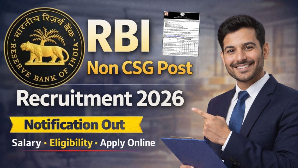 RBI Non CSG Various Post Recruitment 2026