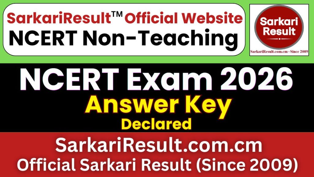 NCERT Group A B C Various Post Answer Key 2026