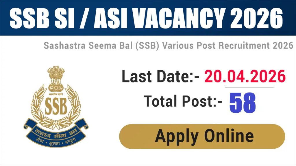 SSB SI / ASI Non-GD Recruitment 2026