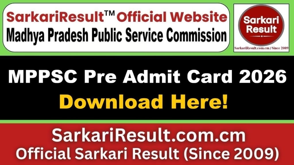 MPPSC Pre Admit Card 2026