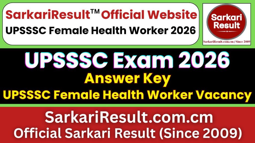 UPSSSC Female Health Worker Answer Key 2026
