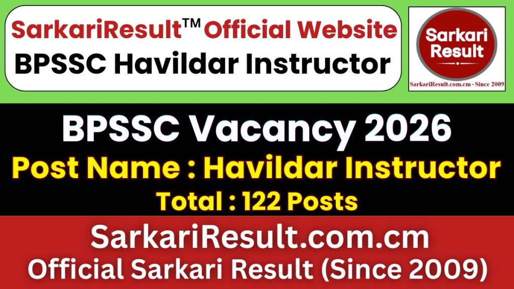 BPSSC Havildar Instructor Recruitment 2026