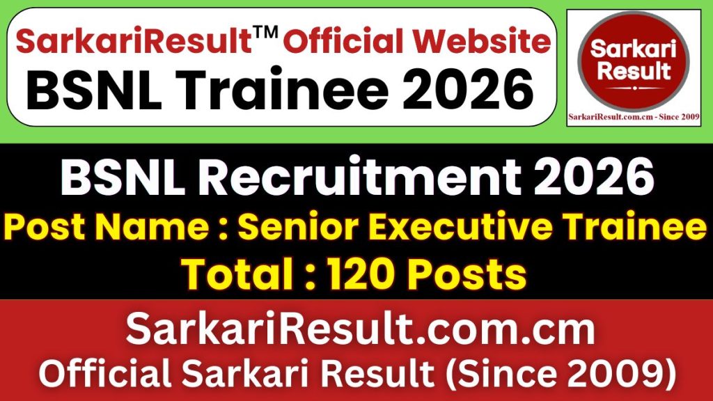 BSNL Senior Executive Trainee Recruitment 2026