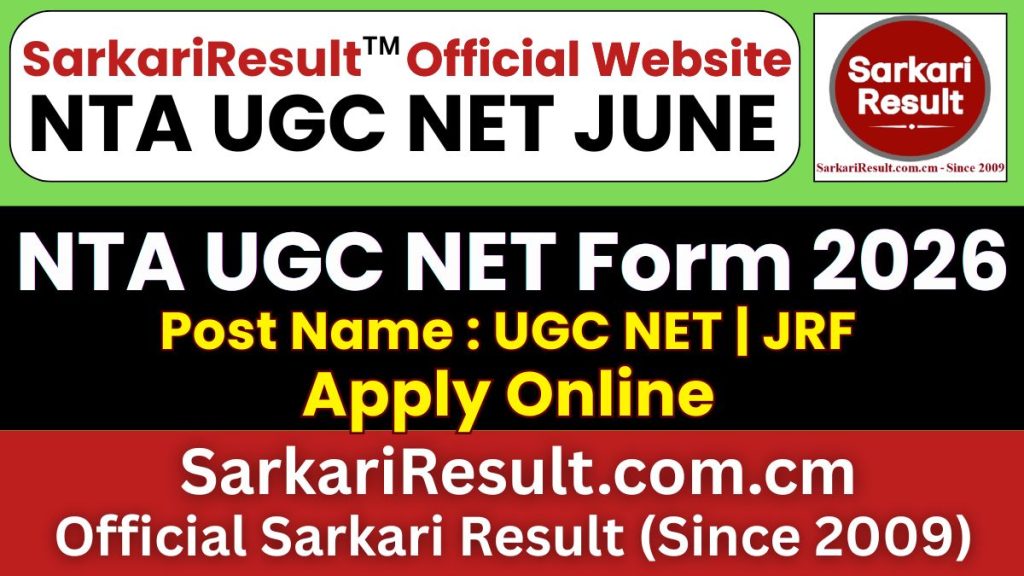 NTA UGC NET June Online Form 2026