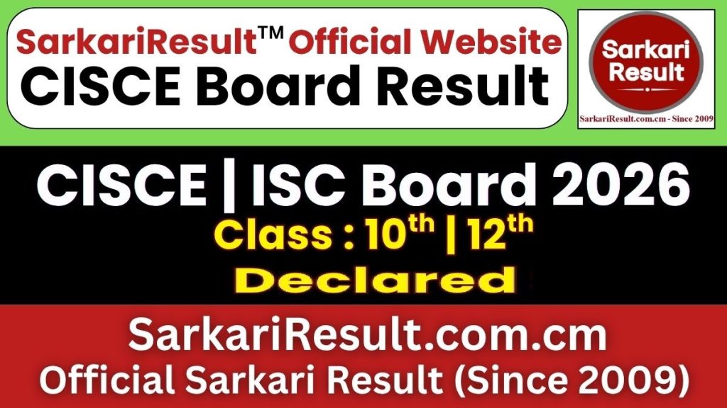 CISCE Board Class 10th 12th Result 2026