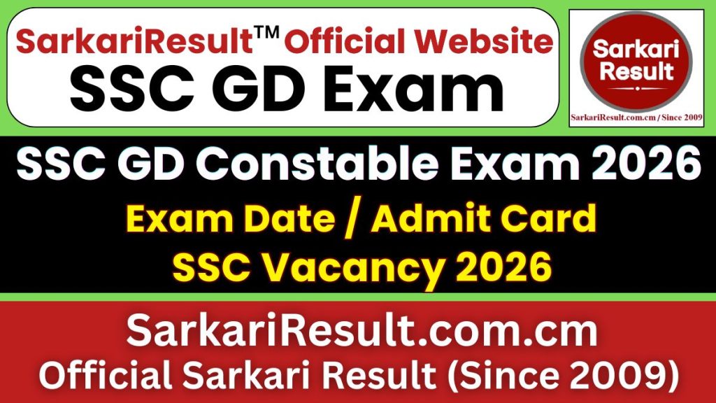 SSC GD Constable Exam Date 2026