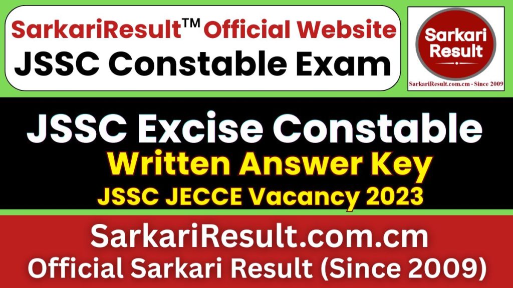 JSSC Excise Constable JECCE 2023 Answer Key