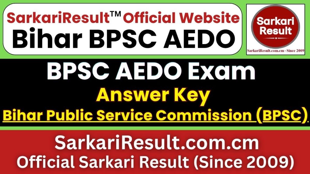 BPSC AEDO Answer Key 2026